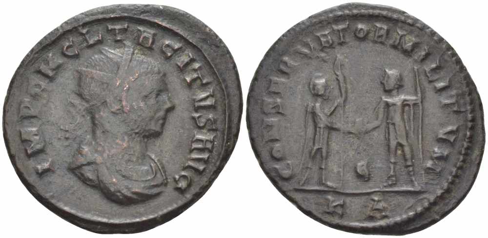 Римская Империя аврелианиан 275 Тацит CONSERVATOR MILITVM Кизик Very fine LV 2405 бронза 1073-16-93