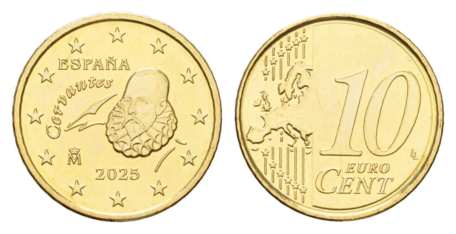 Испания 10 евроцентов 2025 тираж 2.500 экземпляров KM 1147 нордик BU 4174-744