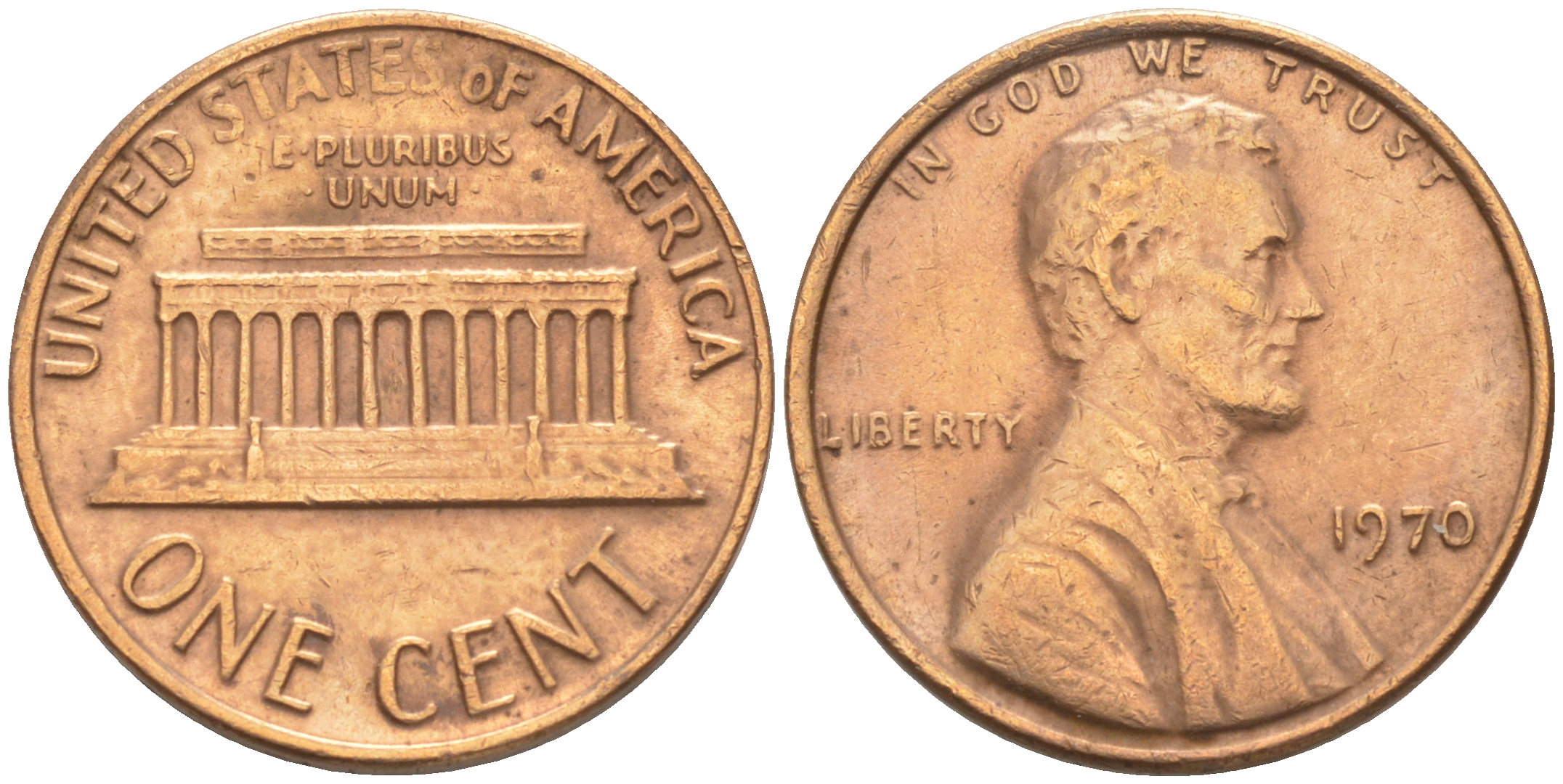 США 1 ЦЕНТ 1970 ЛИНКОЛЬН KM 201 медь цинк 188-261