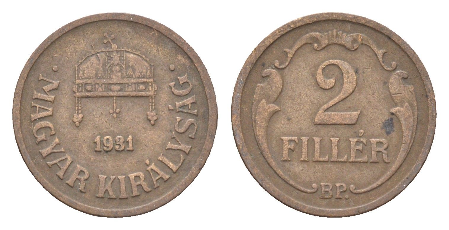 Венгрия 2 филлера 1931 BP KM 506 бронза 4665-435