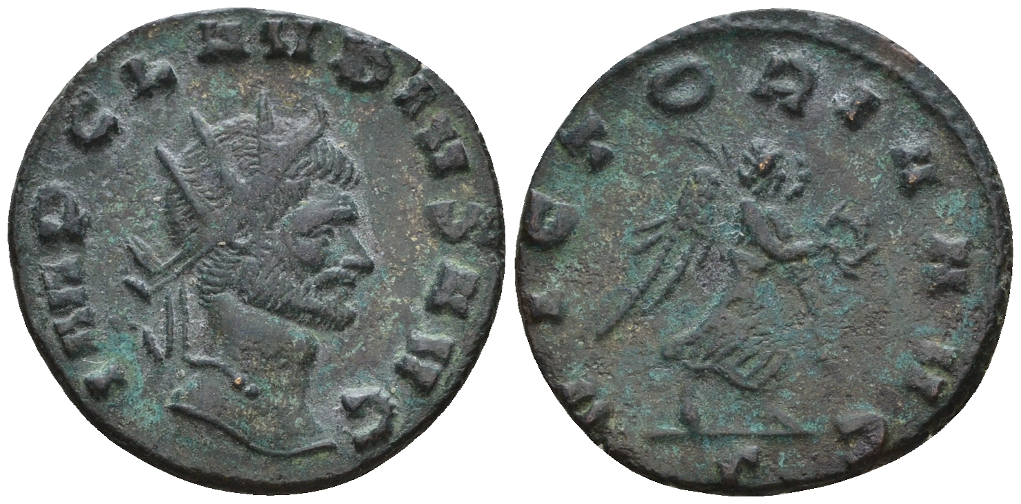 Римская Империя антониниан 268 - 270 Клавдий II Готский, IMP CLAVDIVS AVG, бюст императора / VICTORIA AVG, Виктория, Медиолан RIC 107 биллон 1073-25-46