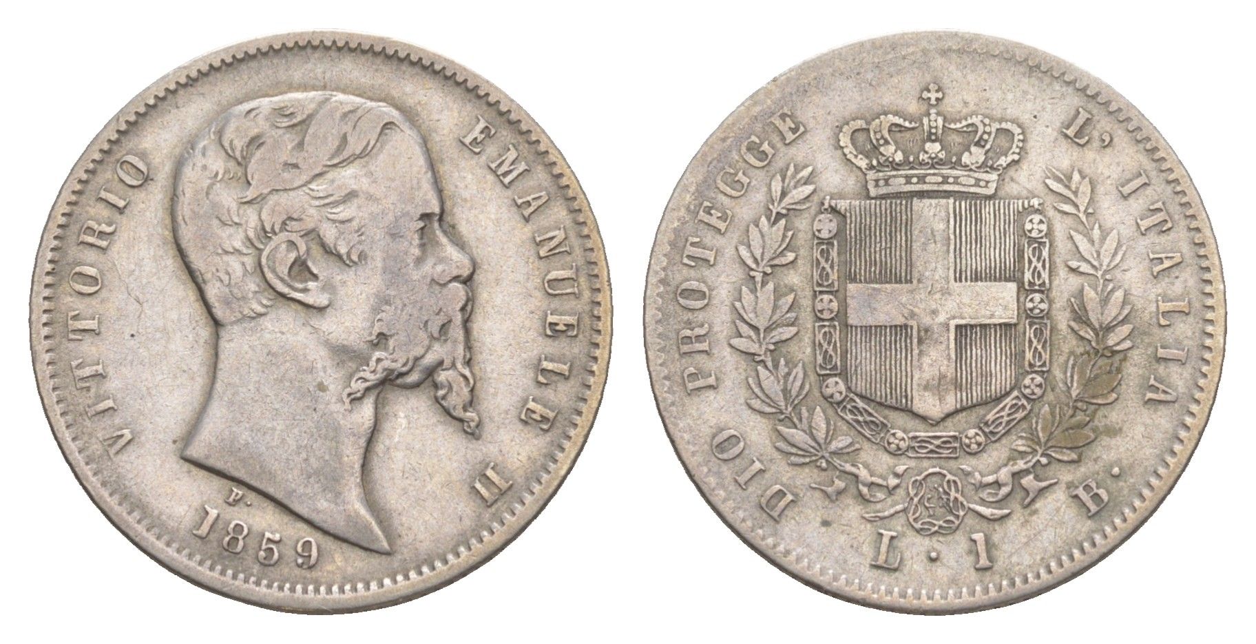 Италия, Тоскана 1 лира 1859 KM 8 серебро 00-903-28