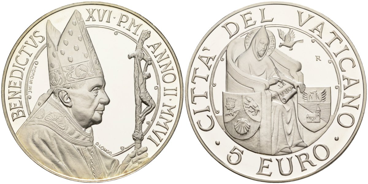 Ватикан 5 евро 2006 Бенедикт XVI, всемирный день мира, в оригинальной коробке, с сертификатом KM 395 серебро PROOF 7-1-31