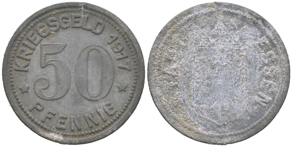 Эссен 50 пфеннигов 1917 Funck 123.1 цинк 4616-227