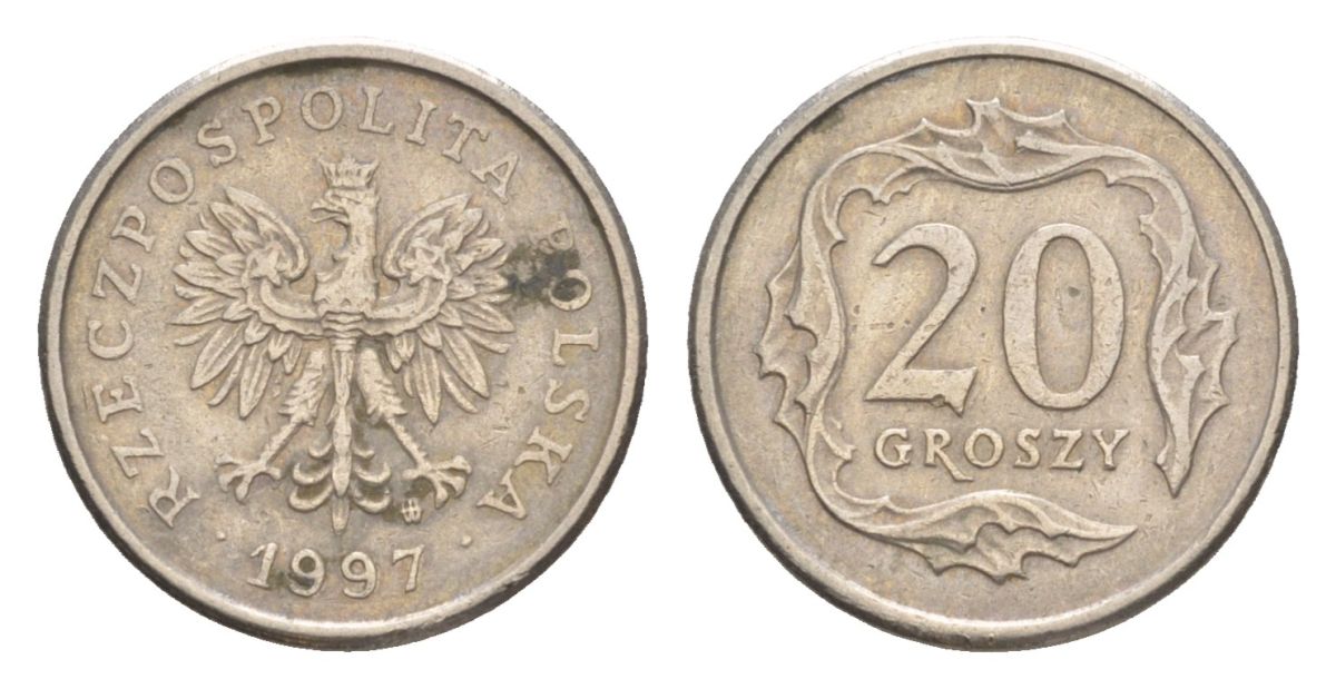 Польша 20 грошей 1997 Y 280 медно-никель 4625-1251