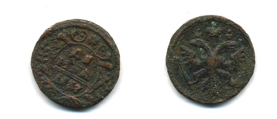 РОССИЯ ДЕНЬГА 1751 Биткин 411 медь 86-845