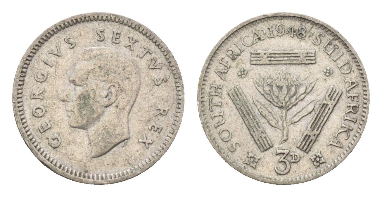 ЮАР 3 пенса 1948 KM 35.1 серебро 72-1056