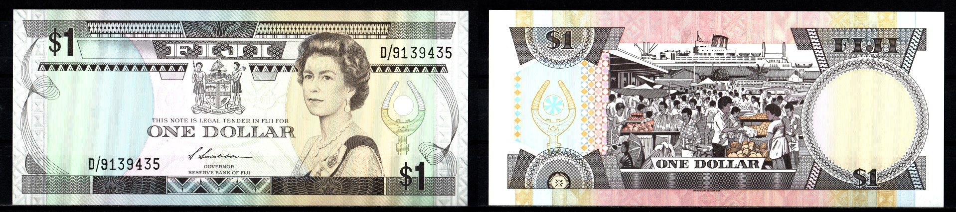 Фиджи 1 доллар ND (1987) Pick 86 a бумага UNC (пресс) 8608-9-2-2