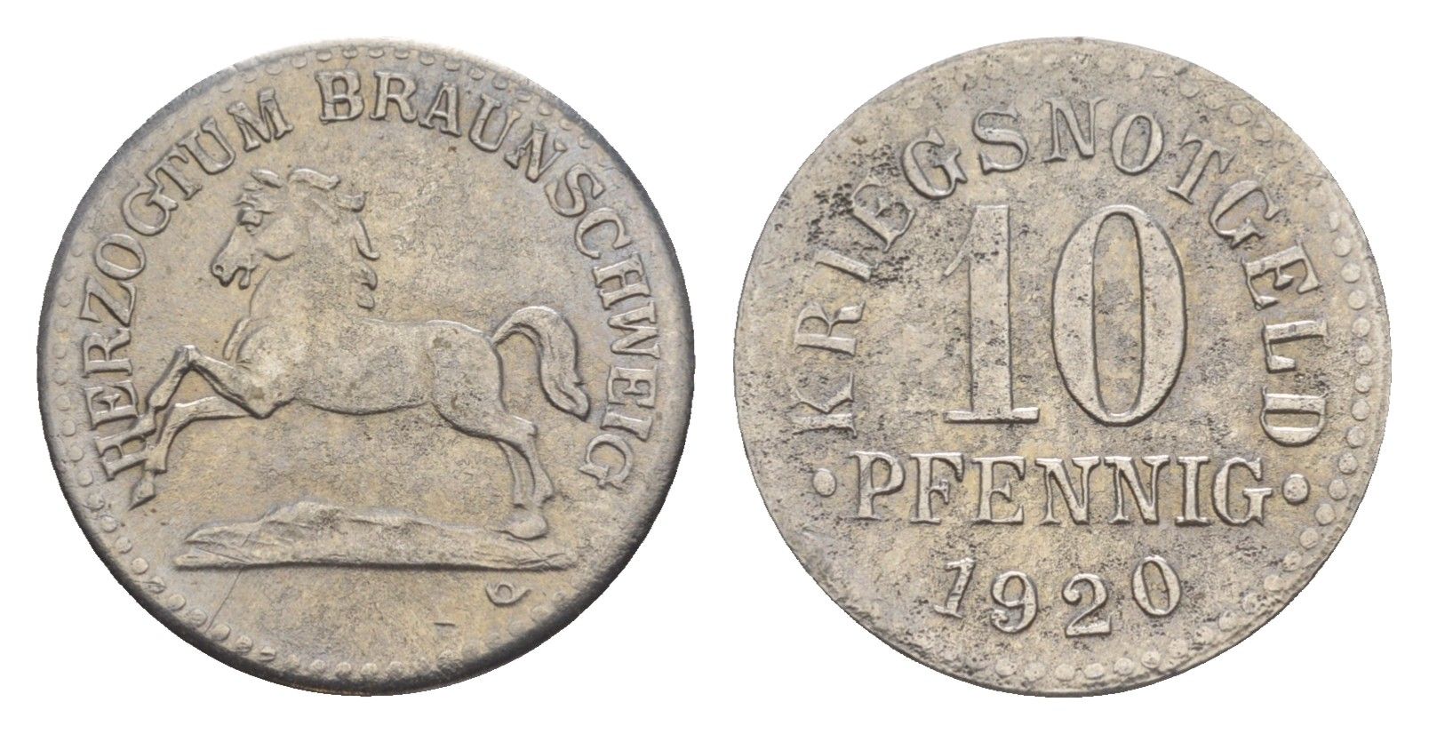 Брауншвейг 10 пфеннигов 1920 Funck 56.5, Men05 3454.11, Men18 4388.11 железо 4636-914