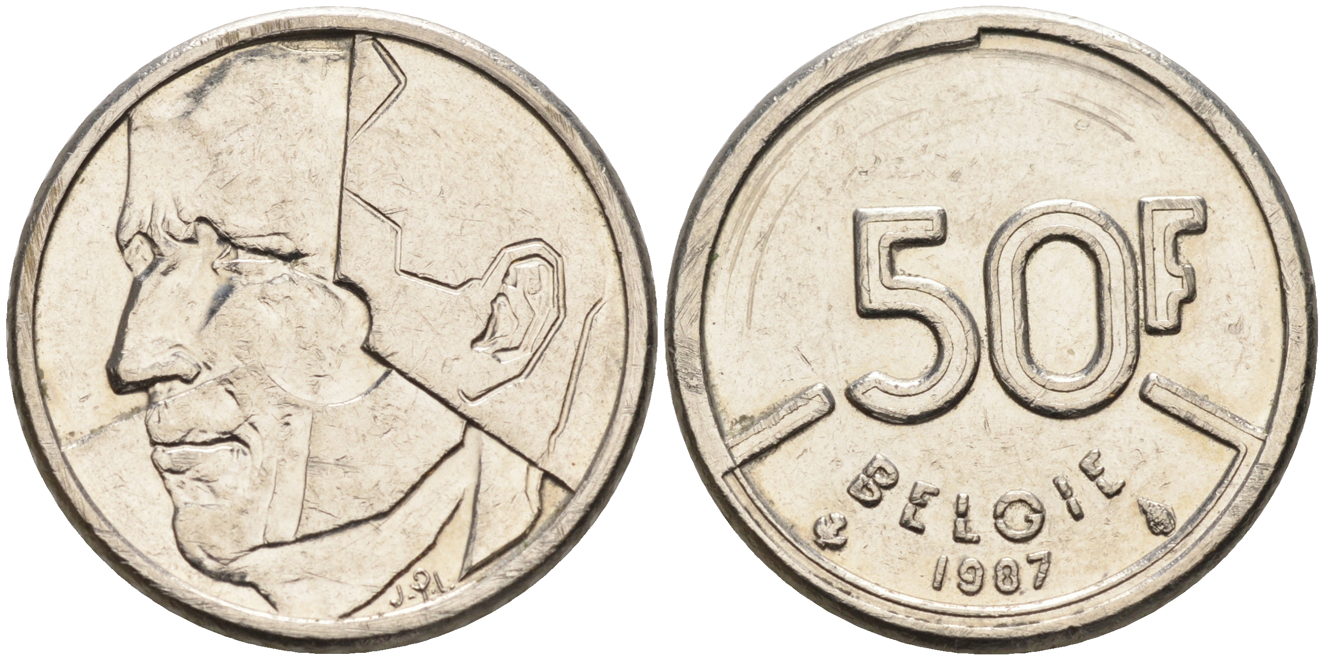 Бельгия 50 франков 1987 Belgie, Бодуэн I (1948-1993) KM 169 никель    4595-1036