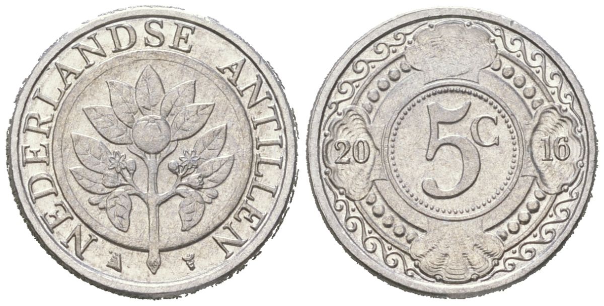 Нидерландские Антилы 5 центов 2016 Беатрикс (1980-2013) KM 33 алюминий UNC 4618-268