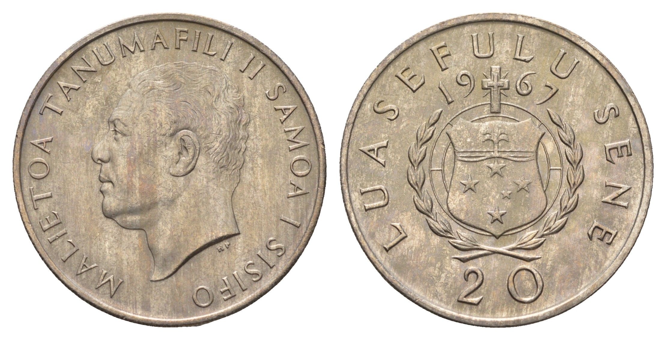 Самоа 20 сене 1967 год-тип KM 5 медно-никель UNC 4678-735