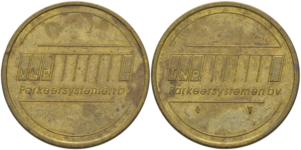 НИДЕРЛАНДЫ ПАРКОВОЧНЫЙ ЖЕТОН ND PARKEERSYSTEMEN VNP, ДИАМЕТР 28 ММ. латунь 97-741