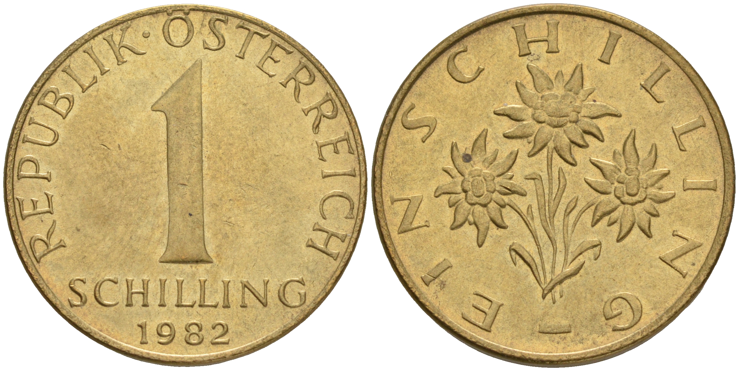 АВСТРИЯ 1 ШИЛЛИНГ 1982 KM 2886 алюминиевая бронза 4556-324