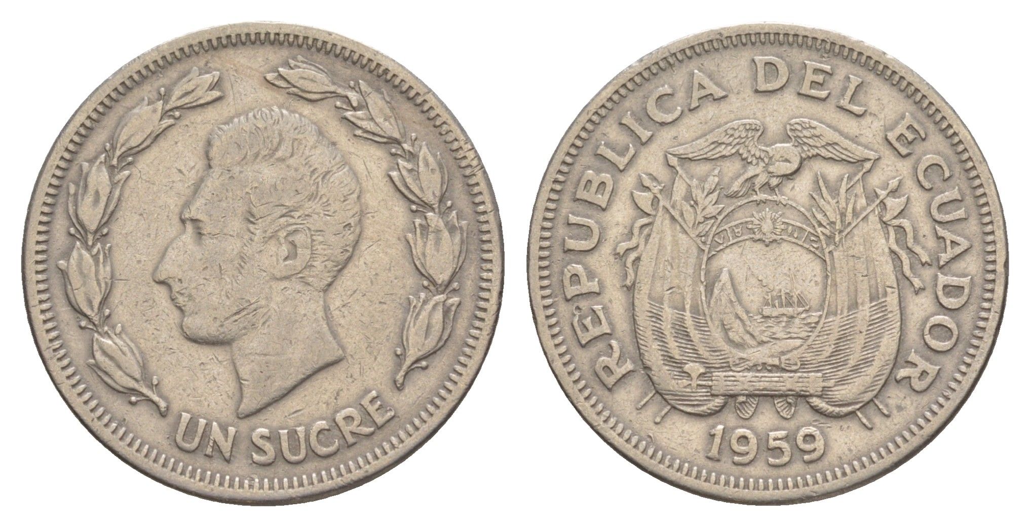 Эквадор 1 сукре 1959 KM 78a медно-никель 00-00
