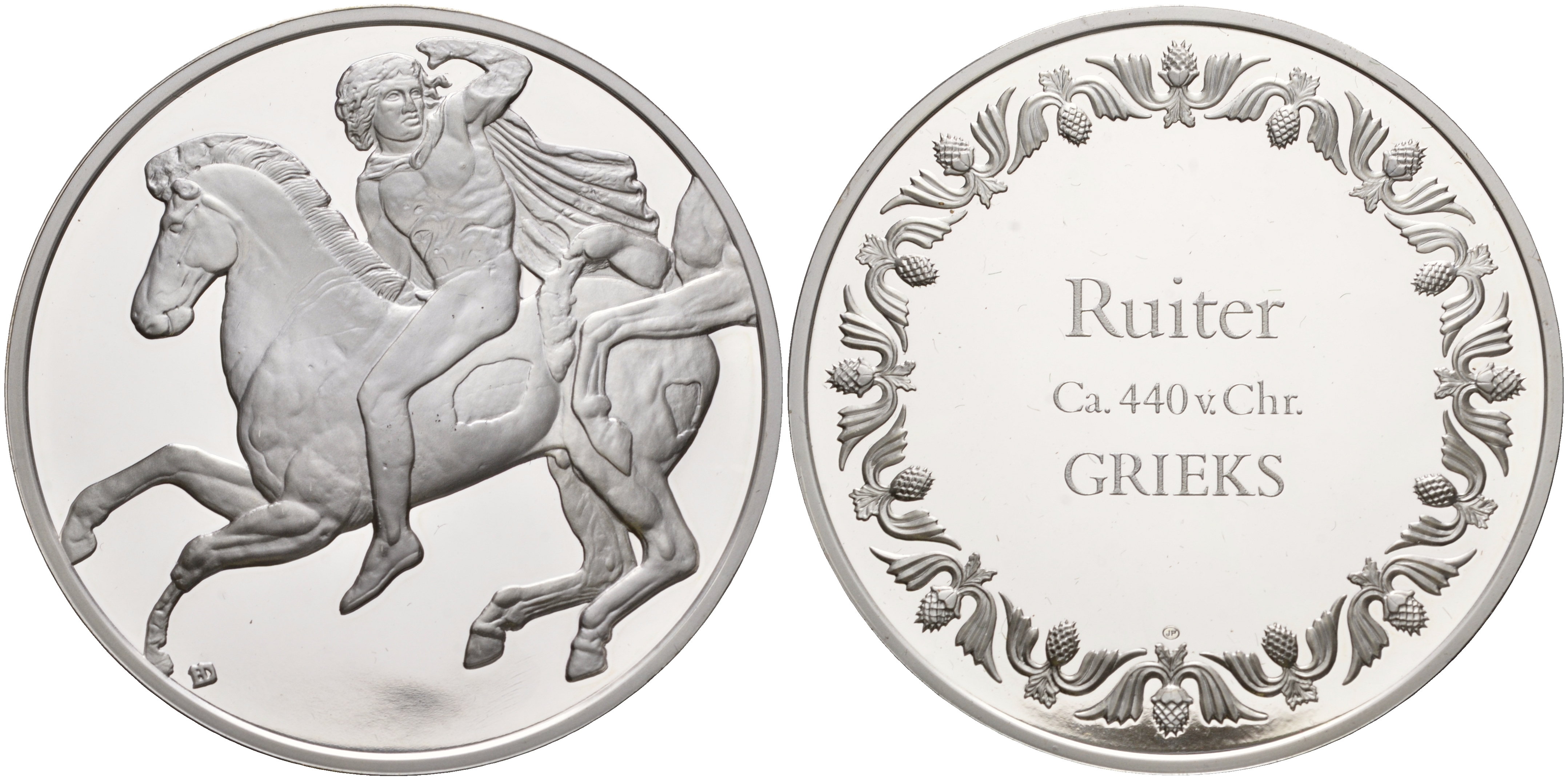 Нидерланды медаль ND Всадник 51,8 грамм серебро PROOF 00-00