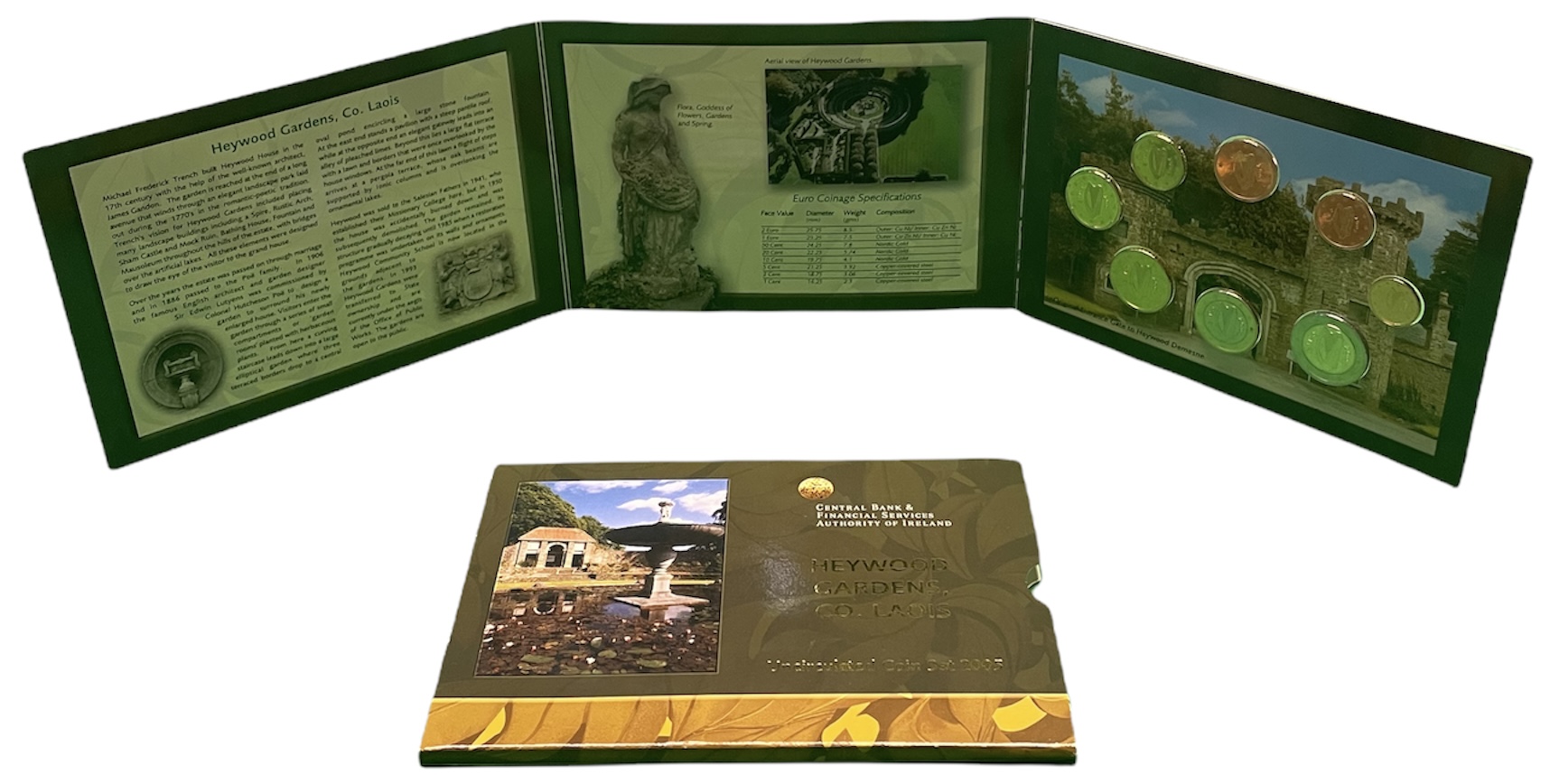 Ирландия набор из 8 евромонет 2005 официальный набор в оригинальном картонном буклете KM MS14 UNC 6-5-2-22