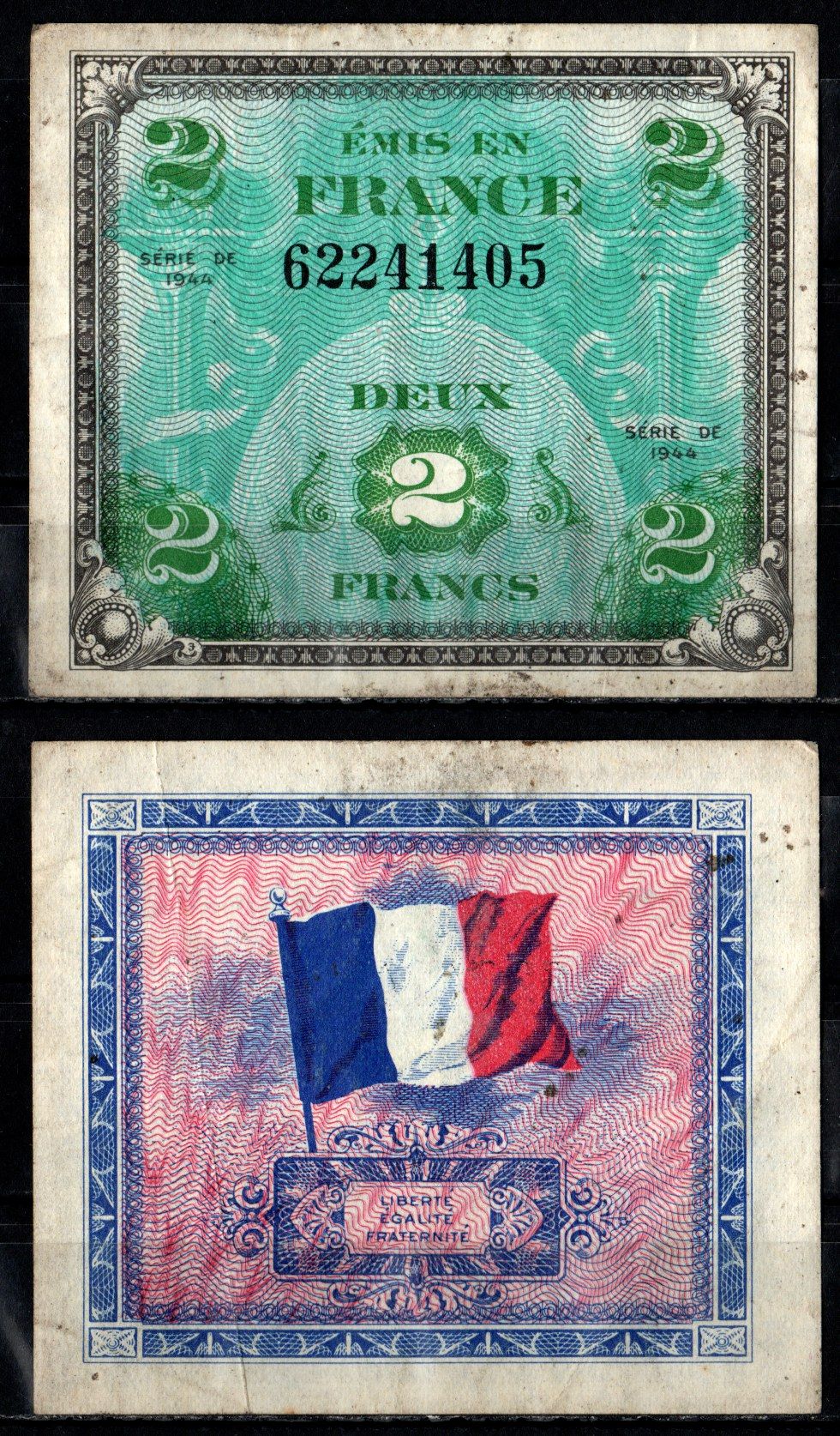 Франция 2 франка 1944 Pick 114 a бумага 8611-19-1-1