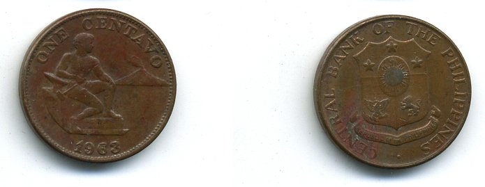 ФИЛИППИНЫ 1 СЕНТАВО 1963 36-325