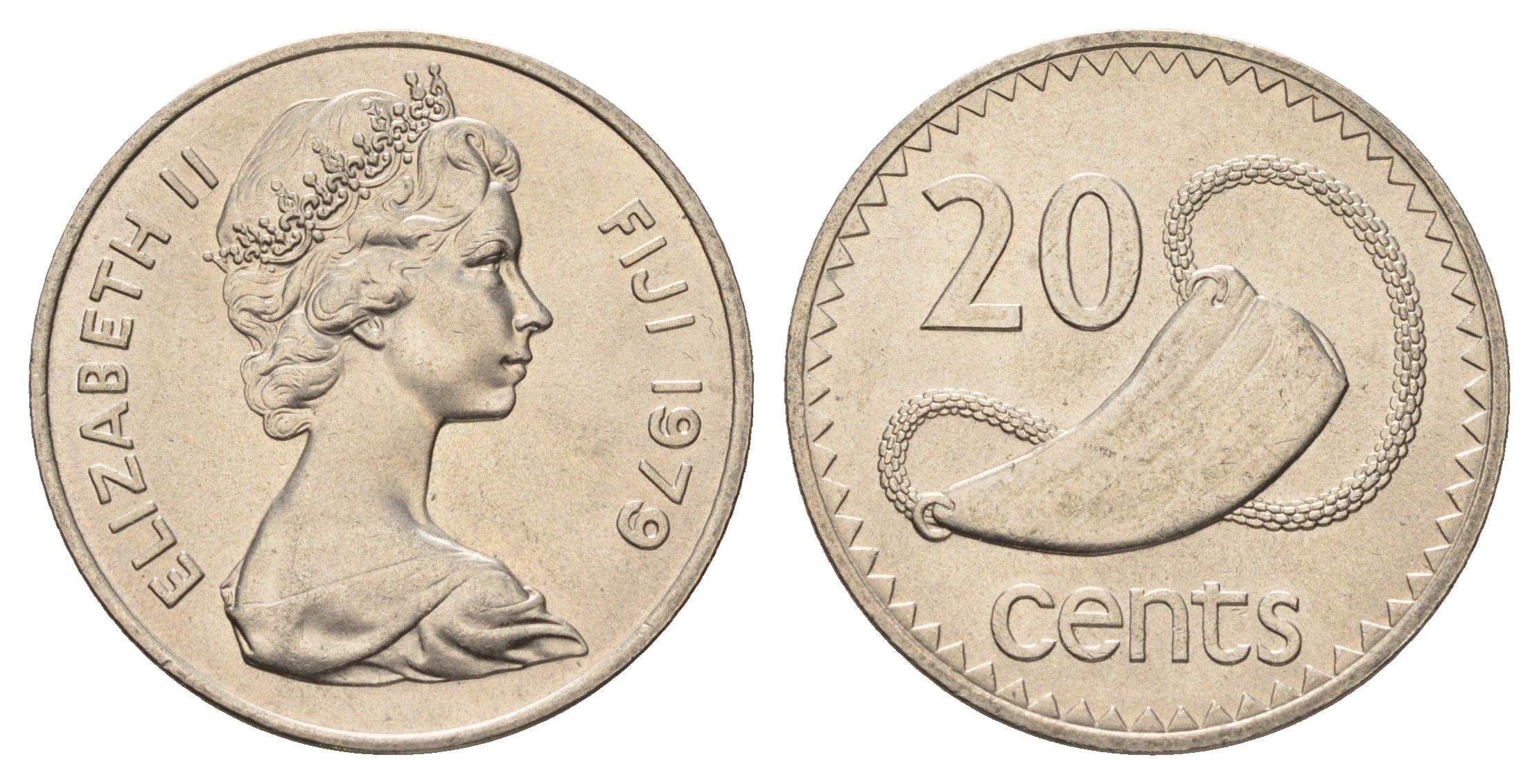 Фиджи 20 центов 1979 KM 31 медно-никель UNC 4671-423