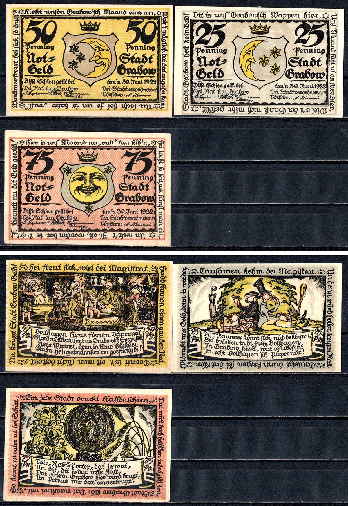 Грабов (Эльде) (Мекленбург-Шверин) набор из 3 нотгельдов 1921 7556-12-2-1