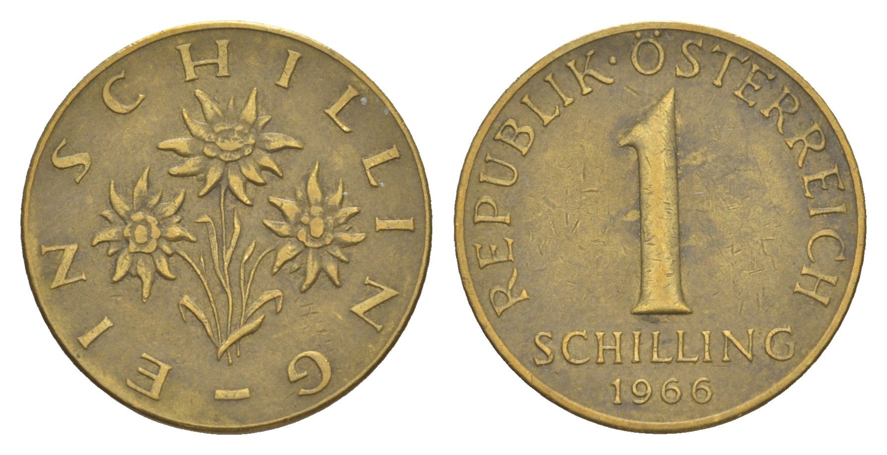 Австрия 1 шиллинг 1960 KM 2886 алюминиевая бронза 4551-311