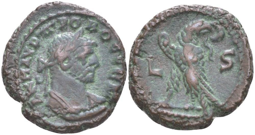 Римская Империя, Провинция Египет тетрадрахма 280 - 281 Проб, бюст императора / орел с венком, L S (6-й год правления), Александрия, 6,90 гр биллон 1073-19-47