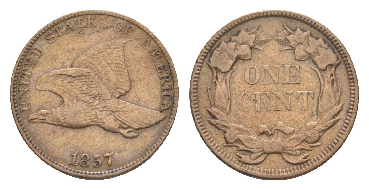 США 1 цент 1857 KM 85 медно-никель 00-822-03