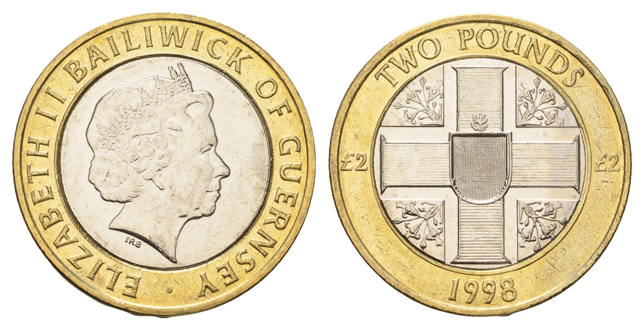 Гернси 2 фунта 1998 KM 83 биметалл UNC 4660-842