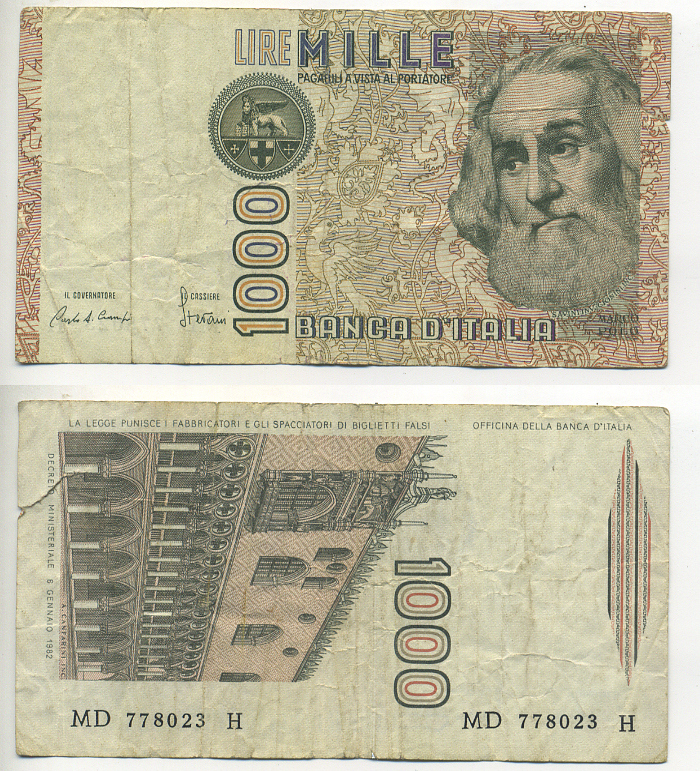 Италия 1000 лир 1982 Дворец дожеи?, Марко Поло Pick 109b 7553-14-3