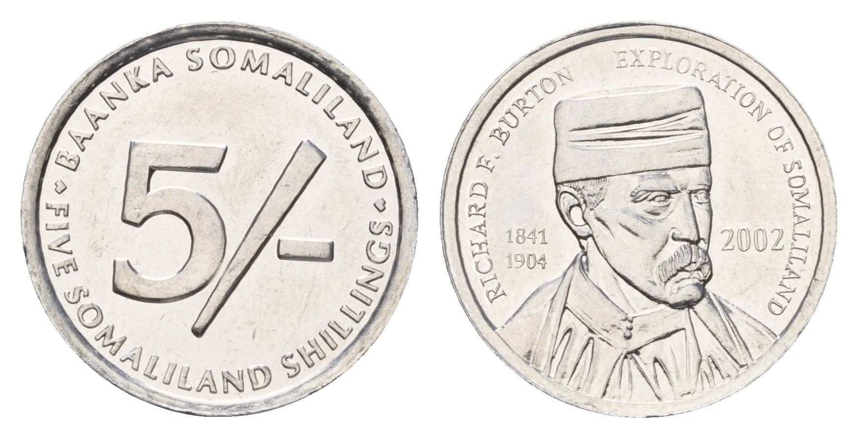 Сомалиленд 5 шиллингов 2002 KM 4 алюминий UNC 4662-343
