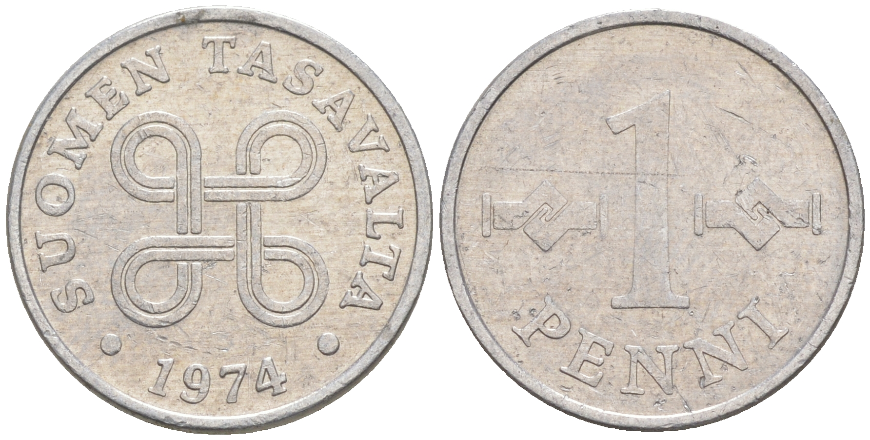 ФИНЛЯНДИЯ 1 ПЕННИ 1974 KM 44a алюминий 187-765