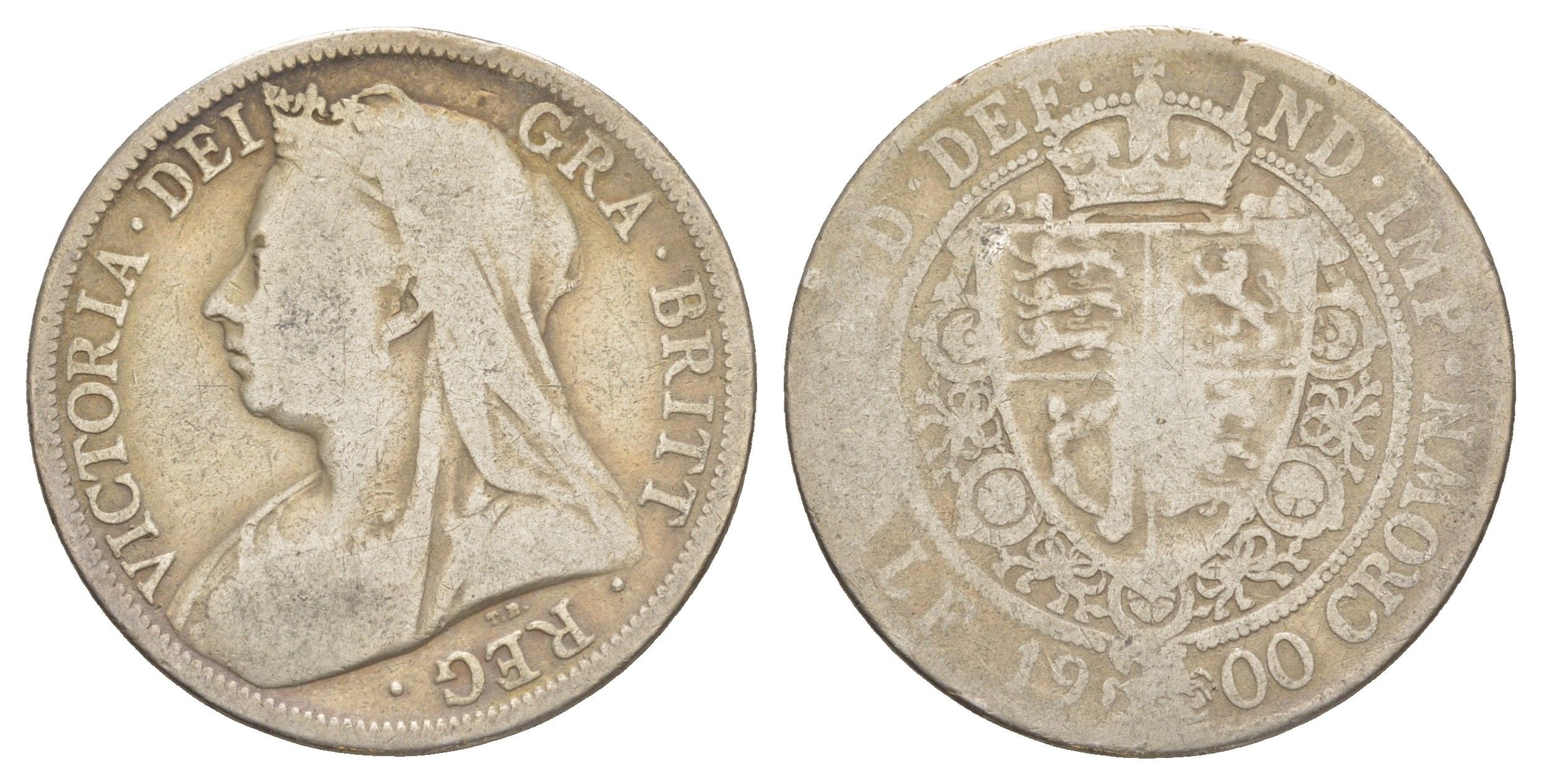 Великобритания 1/2 кроны 1900 Виктория (1837-1901) KM 782, Spink 3938 серебро 1526-523