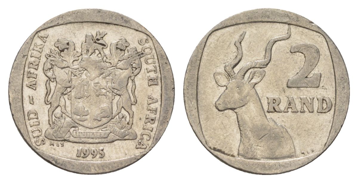 ЮАР 2 ранда 1995 KM 139 медь плакированная никелем 4626-1147