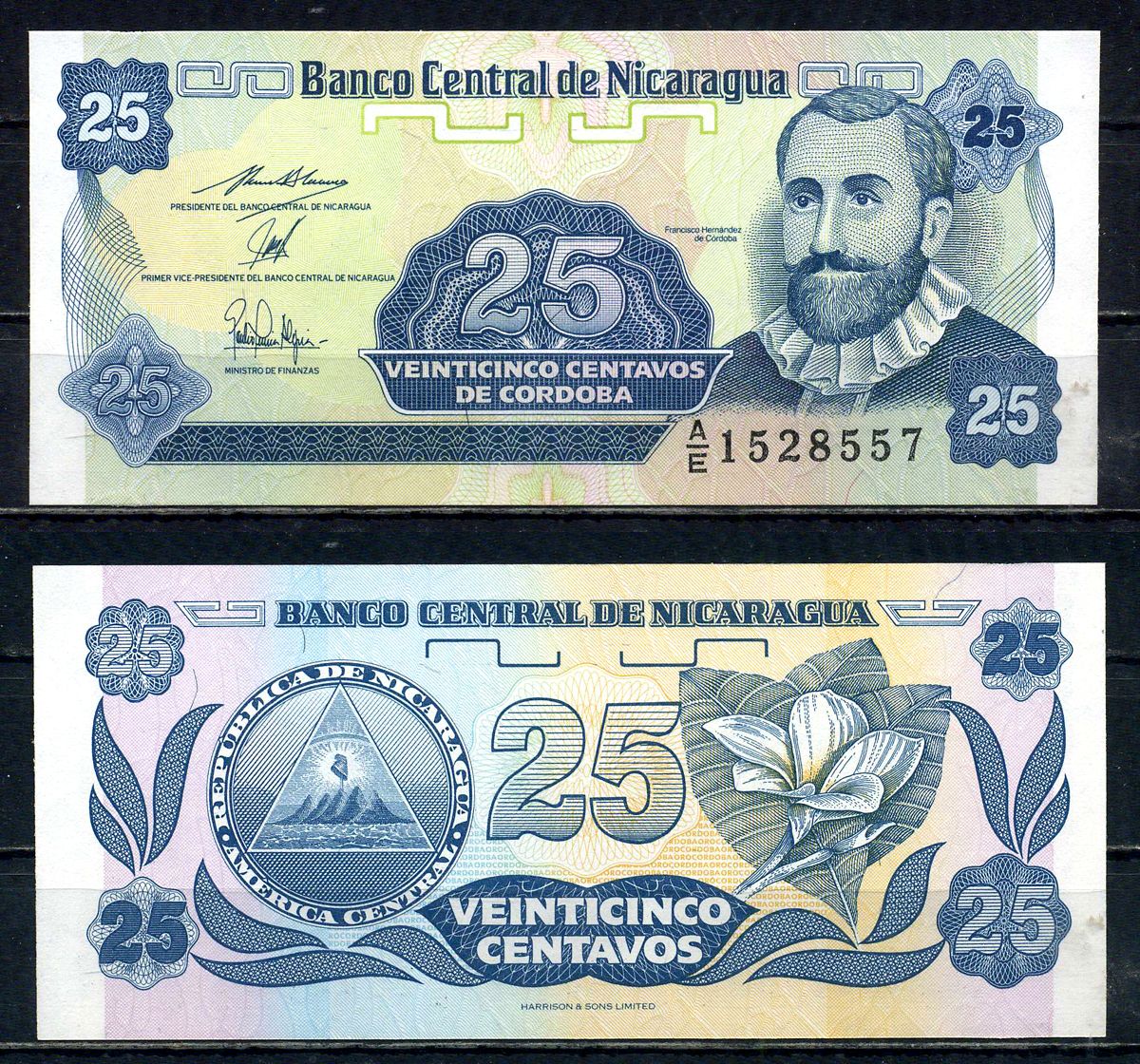 Никарагуа 25 сентаво ND (1991) Франсиско Эрнандес де Кордоба Pick 170 a (2) бумага UNC (пресс) 2192-40-2-2