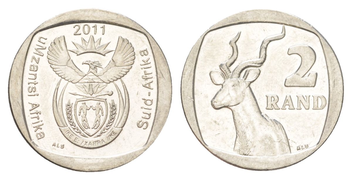 ЮАР 2 ранда 2011 KM 505 медь плакированная никелем UNC 4628-313