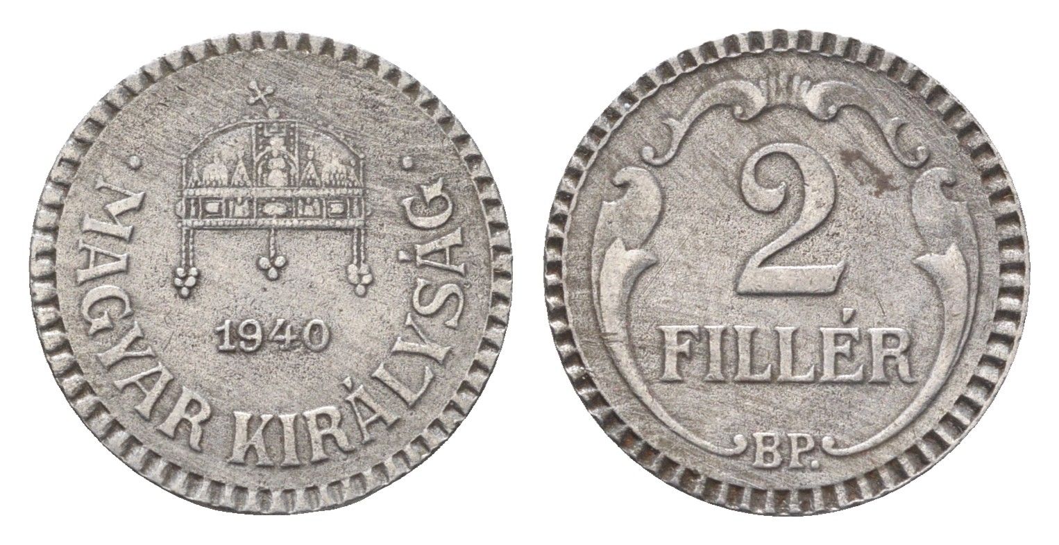 Венгрия 2 филлера 1940 BP KM 518 сталь 4665-467