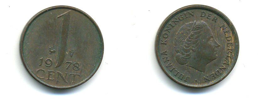 НИДЕРЛАНДЫ 1 ЦЕНТ 1978 KM 180 бронза 4379-1341