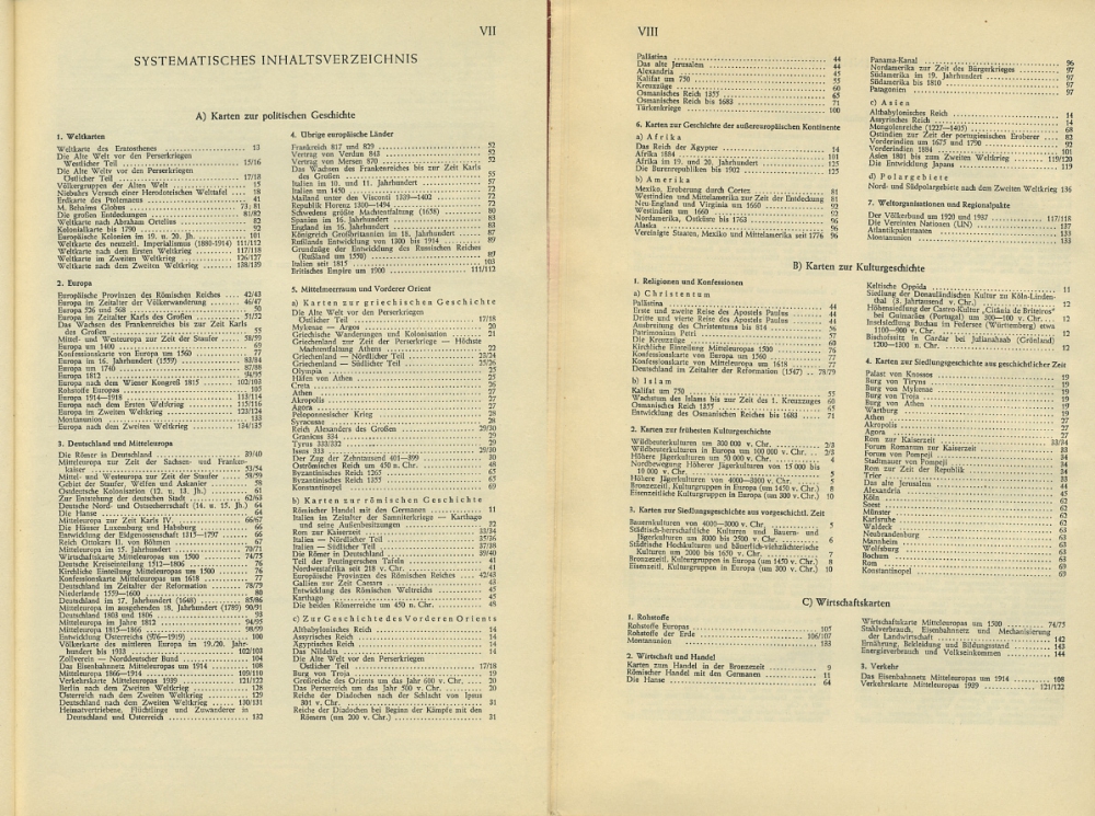 Ф.В. Путцгер атлас по школьной истории. от древности до наших дней 1954 F.W. Putzger, historisher schulatlas von der altenzeit bis zur gegenwart, 144 страницы полные цветных карт, в том числе в несколько разворотов немецкий 58-01-12-10