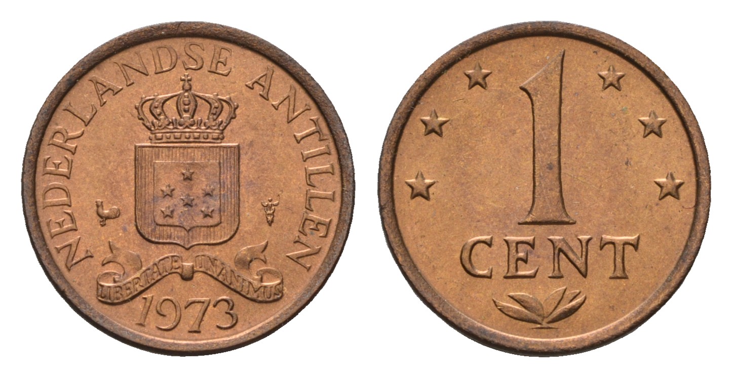 Нидерландские Антильские острова (Нидерландские Антилы) 1 цент 1973 Юлиана (1948-1980) KM 8 бронза  UNC  3458-1236