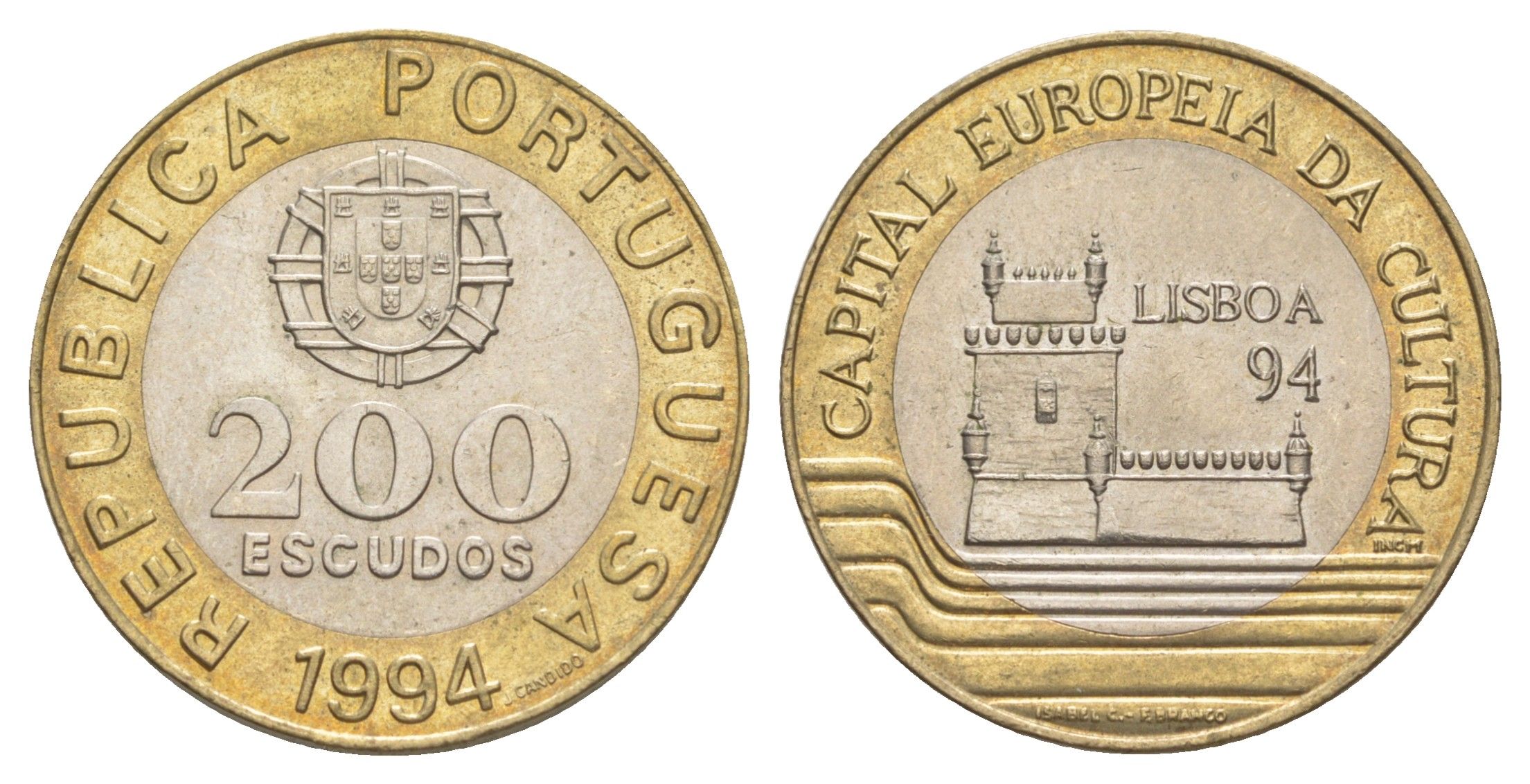 Португалия 200 эскудо 1994 Лиссабон – культурная столица Европы KM 669 биметалл UNC 4631-1233