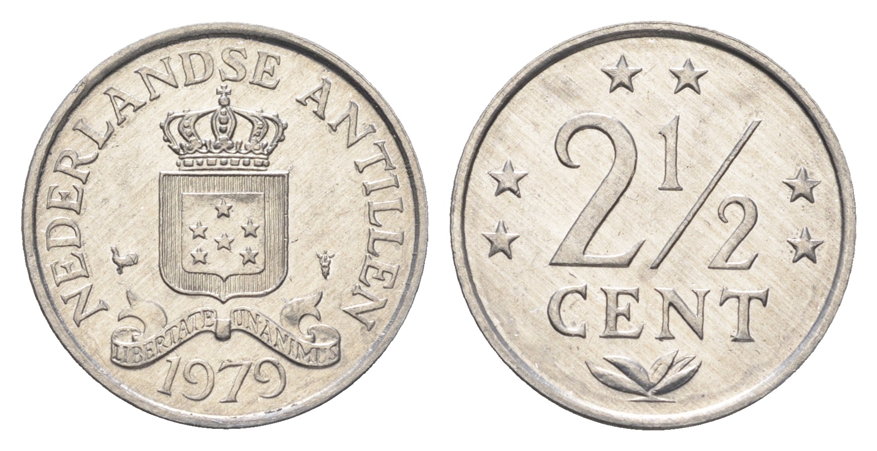 Нидерландские Антильские острова (Нидерландские Антилы) 2 1/2 цента 1979 Юлиана (1948-1980) KM 9a алюминий  UNC  M69-17