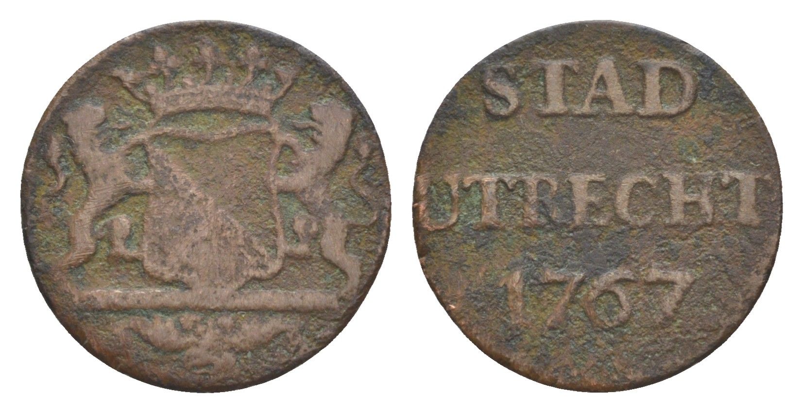 Нидерланды, Голландия, Утрехт 1 дуит 1767 KM 91 медь 4644-812
