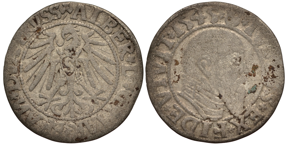 Бранденбург-Пруссия 1 грош 1545 Альберт V серебро 00-00