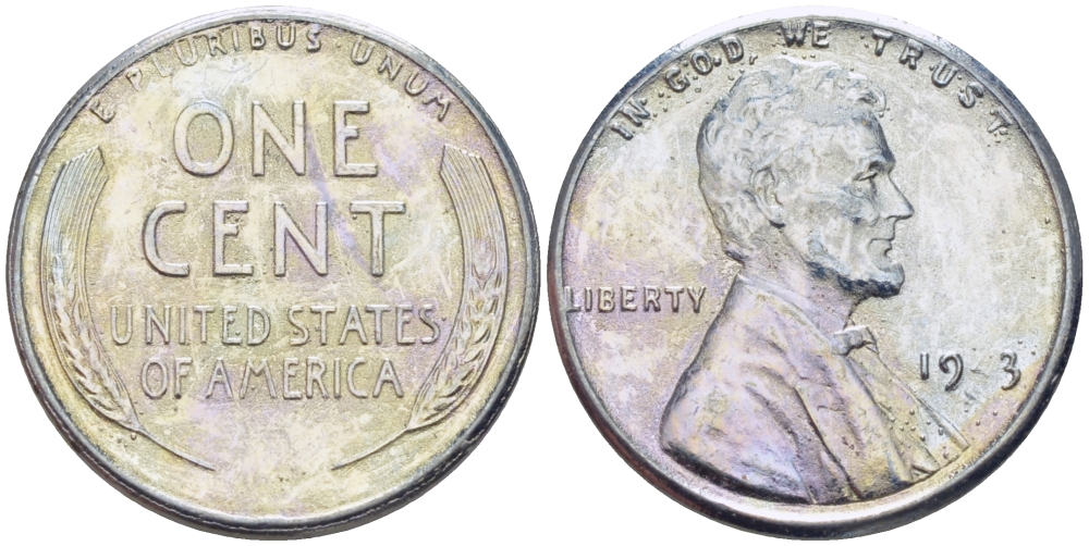 США 1 цент 1943 S (Сан-Франциско), Авраам Линкольн KM 132 a сталь плакированная цинком 39-138