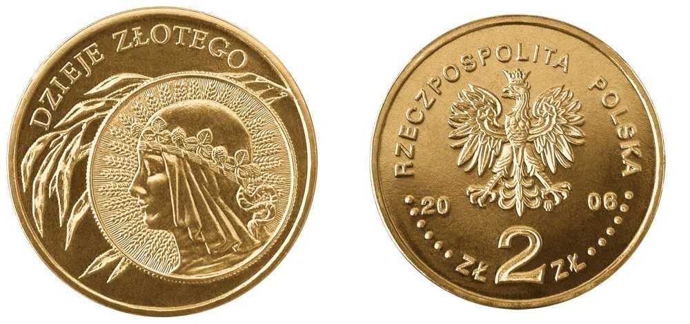 Польша 2 злотых 2006 MW, история польского злотого, Ядвига, 10 злотых 1932 KM 582, Parchimowicz 990 нордик UNC 4676-423