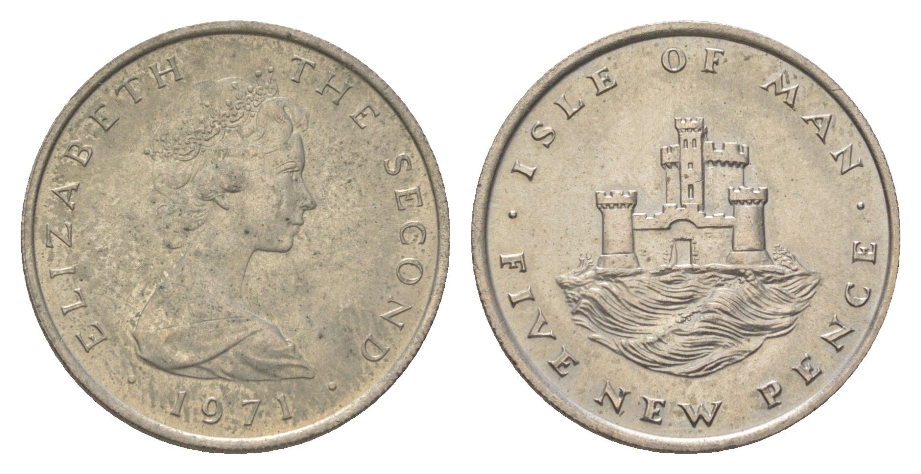 Остров Мэн 5 пенсов 1971 KM 22 медно-никель UNC 4622-511