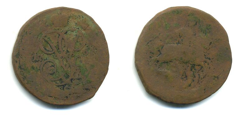 РОССИЯ 1 КОПЕЙКА 1760 медь 61-817