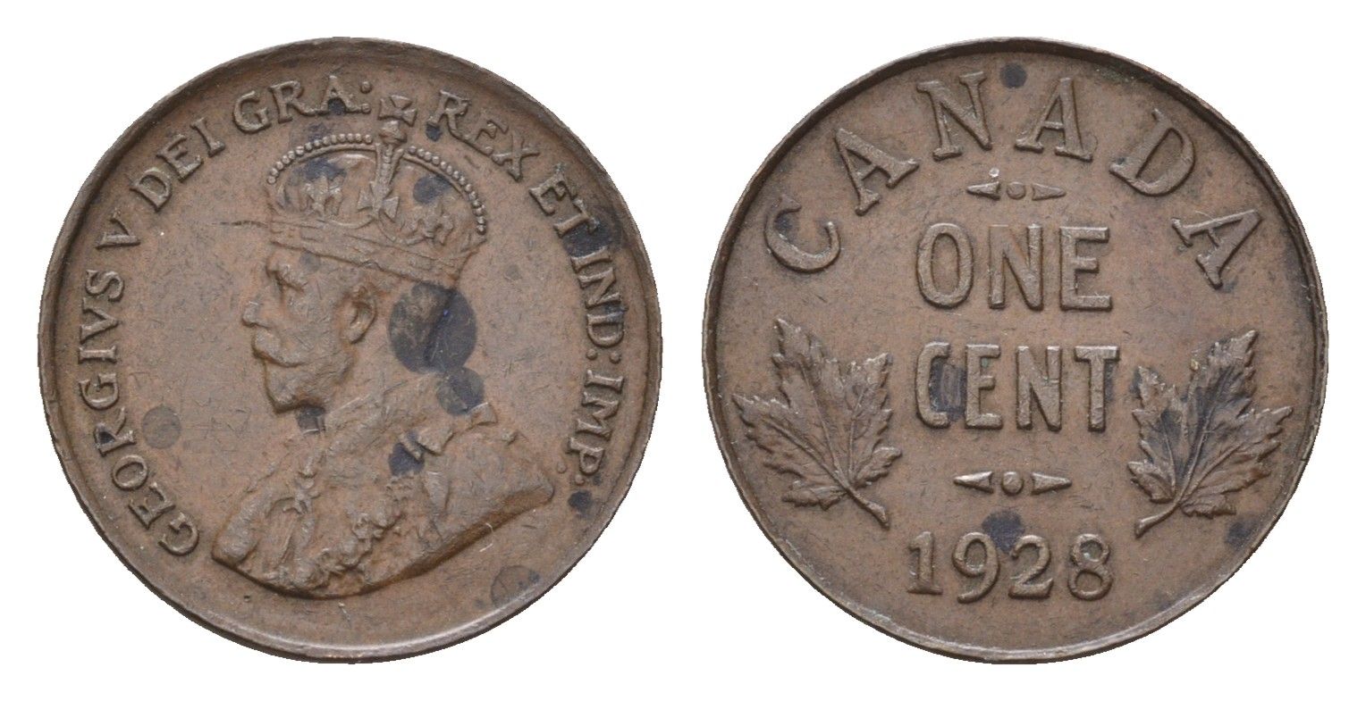 Канада 1 цент 1928 Георг V (1910-1936) KM 28 бронза 75-1429