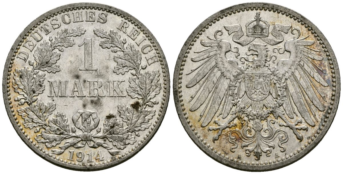 Германия 1 марка 1914 A KM 14 серебро 4172-446